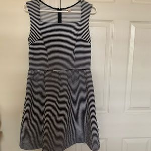 black and white striped dress